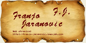 Franjo Jaranović vizit kartica
